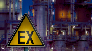 Chemical area with ATEX sign