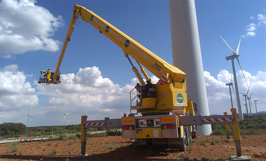 Grue élévatrice avec plateforme