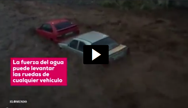 Imagen del vídeo de salida segura de un vehículo en una riada