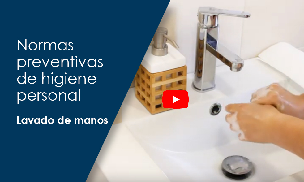Normas preventivas de higiene personal, lavado de manos