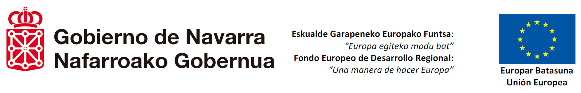 Logos Nafarroako Gobernua, Gobierno de Navarra. Fondo Europeo de Desarrollo Regional