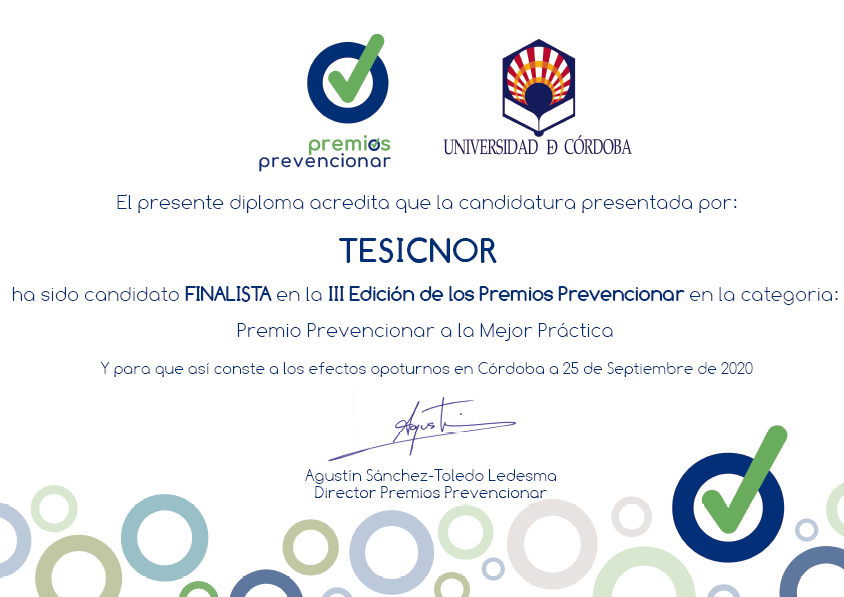 Premios prevencionar tcheck Tesicnor